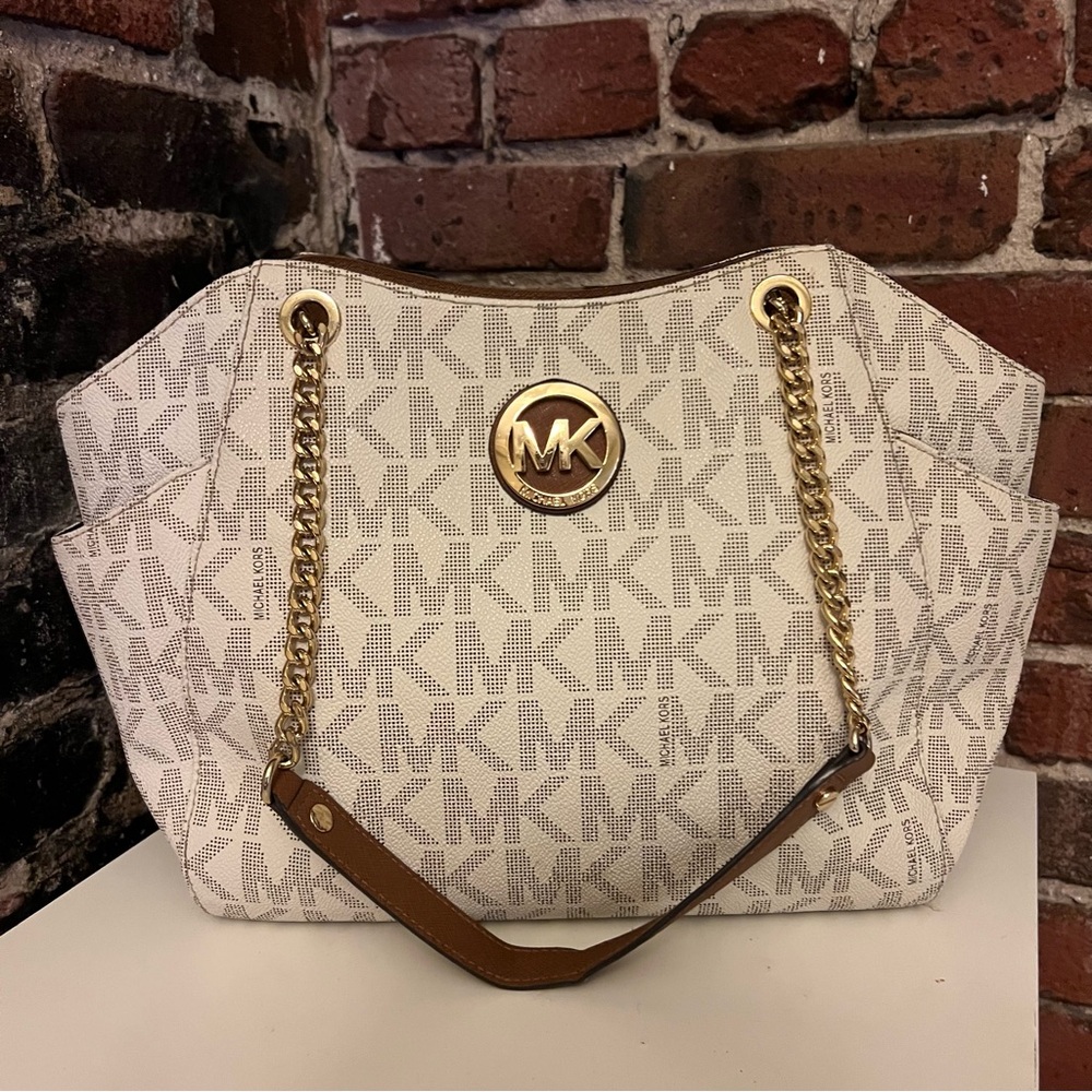Michael Kors Jet Set Large Signature Logo Shoulder Bag